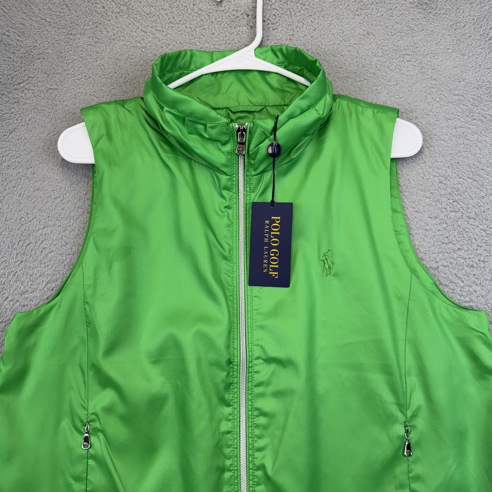 Polo Golf‎ Ralph Lauren Vest Womens Large Green Water Repellent Windbreaker - Picture 2 of 13